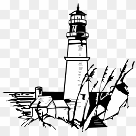 Lighthouse Illustration Png - Lighthouse Clip Art Black And White, Transparent Png - lighthouse silhouette png