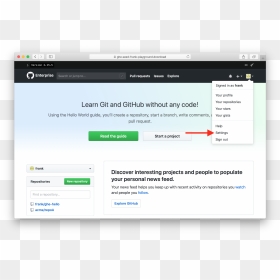 Click Github Enterprise Settings - Repository In Backend, HD Png Download - github png