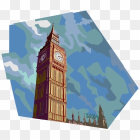 Vector Illustration Of Big Ben Clock Tower Tourism - Clock Tower, HD Png Download - big ben png