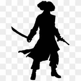 Silhouette,cowboy,horse Like Mammal - Silhouette Pirate Clipart, HD Png Download - cowboy silhouette png