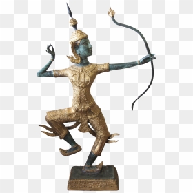 Thai Prince Rama Bronze Garden Statue Oriental Design - Bronze Sculpture, HD Png Download - statue of liberty silhouette png