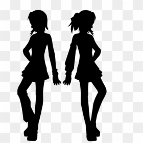 Two Friends Silhouette Png, Transparent Png - model silhouette png
