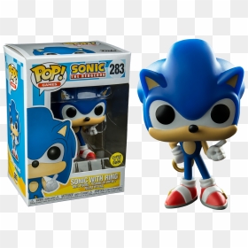 Sonic Funko Pop Sonic With Ring - Sonic Glow In The Dark Pop, HD Png Download - sonic ring png