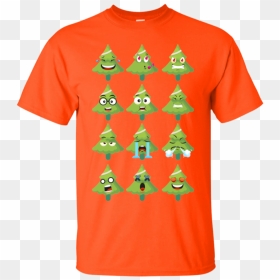 Emoji Christmas Tree Funny Faces Xmas Youth Kids Long - T-shirt, HD Png Download - christmas tree emoji png