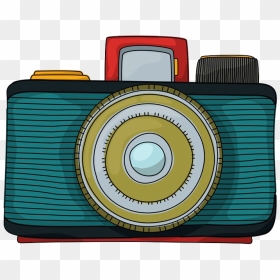 Photographic Film Cartoon Camera Drawing - Retro Style Camera Clip Art, HD Png Download - cartoon camera png