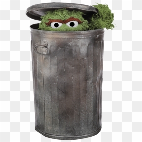 Sesame Street Oscar The Grouch In Dustbin - Oscar The Grouch In His Trash Can, HD Png Download - oscar the grouch png