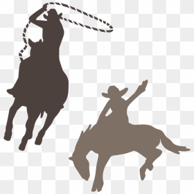 Rodeo Bronc Riding Calf Roping Cowboy Stock - Free Western Svg Files, HD Png Download - cowboy silhouette png