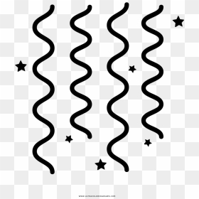 Streamers Coloring Page - Monochrome, HD Png Download - birthday streamers png