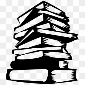 Stack Of Books Stencil , Png Download - Stacked Books Clipart Black And White, Transparent Png - book silhouette png