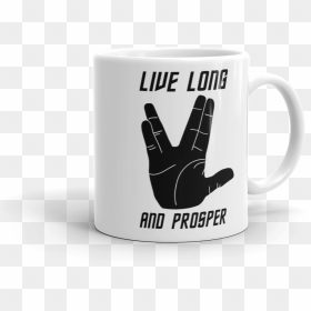 Live Long And Prosper Hand Png - Coffee Cup, Transparent Png - spock png