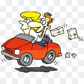 Cartoon Driving Clip Art - People In A Car, HD Png Download - red car png