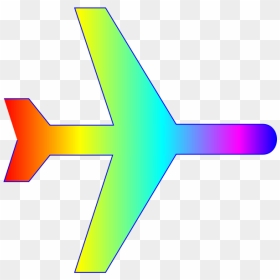 Airplane Rainbow Colors - Generic Aircraft Symbol Coloured, HD Png Download - rainbow line png