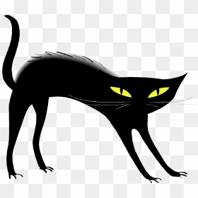 Transparent Black Cat And Pumpkin Clipart - Transparent Background Black Cat Clip Art, HD Png Download - black cat clipart png