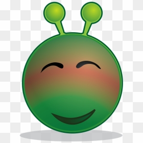 Smiley Green Alien Red - Smiley Alien, HD Png Download - alien face png