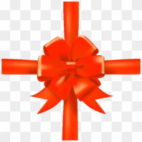 Transparent Orange Ribbon Png - Black Ribbon Png, Png Download - gift bow png