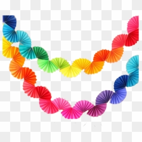 #bunting #banners #party #streamers #rainbow - Decorations With Paper, HD Png Download - birthday streamers png