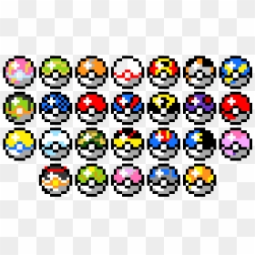 Pixel Art Pokeballs , Png Download - Pixel Art Pokemon Pokeball ...