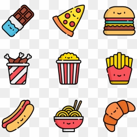Junk Food,yellow,cartoon,fast Food,clip Art,cake Decorating - Kawaii Junk Food Png, Transparent Png - junk food png