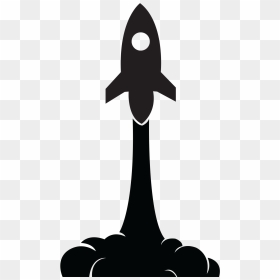 Rocket Blast Off Silhouette, Hd Png Download - Silhouette Rocket Png, Transparent Png - book silhouette png