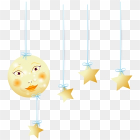 #mq #moon #stars #face #hanging - Baby Cartoon Baby Moon And Stars Background, HD Png Download - hanging stars png