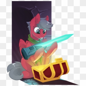 Arctic-fox, Cave, Clothes, Commission, Cyber Sword, - Cartoon, HD Png Download - cartoon sword png