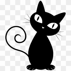 Black Cat Clipart Fotor Vector Free Library Cat - Black And White Cat Drawing, HD Png Download - black cat clipart png