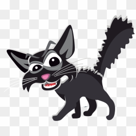 Scary Looking Black Cat Clip Art Is Perfect For Use - Scary Cat Clip Art, HD Png Download - black cat clipart png