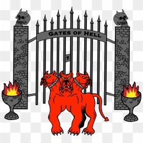 Gates Of Hell Cerberus Combined - Gates Of Hell Clipart, HD Png Download - hell png