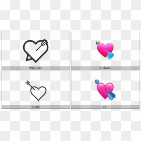 Heart With Arrow On Various Operating Systems - Heart, HD Png Download - heart arrow png