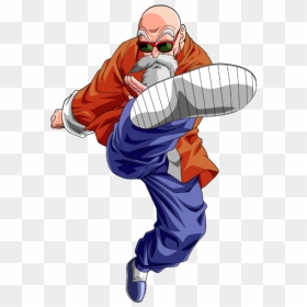 Dragon Ball Master Roshi Kicking - Master Roshi Kick, HD Png Download - master roshi png