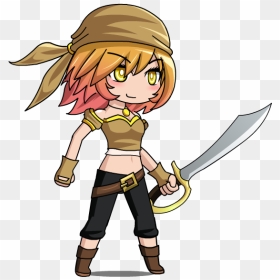 Gacha World Pirate Jessie, HD Png Download - cartoon sword png