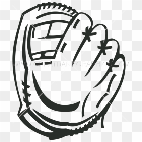 Production Ready Artwork For - Baseball Glove Black And White, HD Png Download - baseball glove png