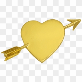 Heart With Arrow Gold, HD Png Download - heart arrow png