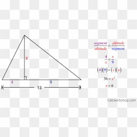 Using Similar Right Triangles - Triangle, HD Png Download - right triangle png