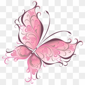 Pink Butterfly Brides - Pink Transparent Butterfly Png, Png Download - pink butterfly png