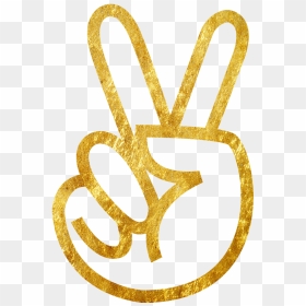 Drawn Peace Sign Hand Clipart 3 Gold - Hand Pink Peace Sign, HD Png Download - gold dollar sign png