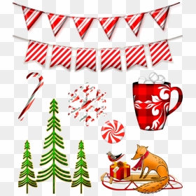 Free Photo Candy Cane Bunting Christmas Banner Christmas - Christmas Day, HD Png Download - candy cane border png