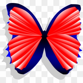 Blue And Pink Butterfly Clip Arts - Butterfly Clipart Red Blue, HD Png Download - pink butterfly png