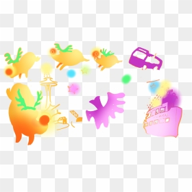 Illustration Of Pigs With Reindeer Antlers Flying Over, HD Png Download - holiday garland png
