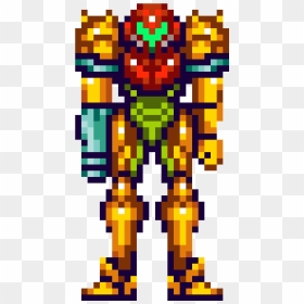 Super Metroid Pixel Art , Png Download - Metroid Samus Pixel Art, Transparent Png - metroid png