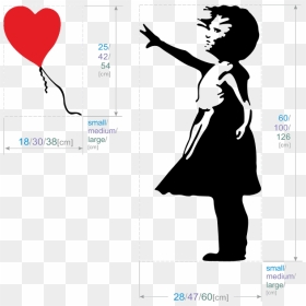 - Banksy Balloon Girl Wall Sticker , Png Download - Stencil Girl With Balloon, Transparent Png - banksy png