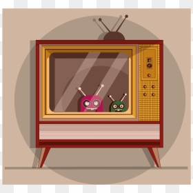 Vintage Tv-01 - Illustration, HD Png Download - vintage tv png