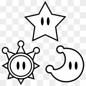 Power Star, Sun, And Moon Vector By Greenmachine987 - Star Coloring, HD Png Download - star shape png