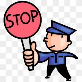 School Security Guard Clipart Graphic Library Stock, HD Png Download - stop sign clip art png