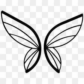 Silhouette Of A At - Butterfly Wings Clipart, HD Png Download - butterfly wings png