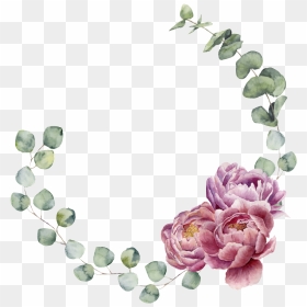 Floral Wreath Watercolor, Watercolor Design, Watercolor - Transparent Background Watercolor Wreath, HD Png Download - eucalyptus png