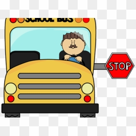 School Bus Drive Clipart, HD Png Download - stop sign clip art png