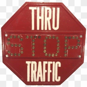 Vintage Metal Stop Traffic Sign W/cat Eye Glass Balls - Stop Sign, HD Png Download - cat eye png