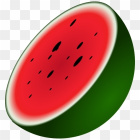 Watermelon Clip Art - Half Of A Watermelon, HD Png Download - watermelon slice png