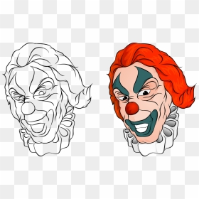 Transparent Scary Clown Face Png - Cartoon, Png Download - clown face png